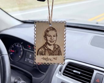 Personalized Car Freshener Essential Oil Diffuser Custom Photo Deodorizer Memorial Keepsake Gift Pet Image Accessory Family Portrait Hanging