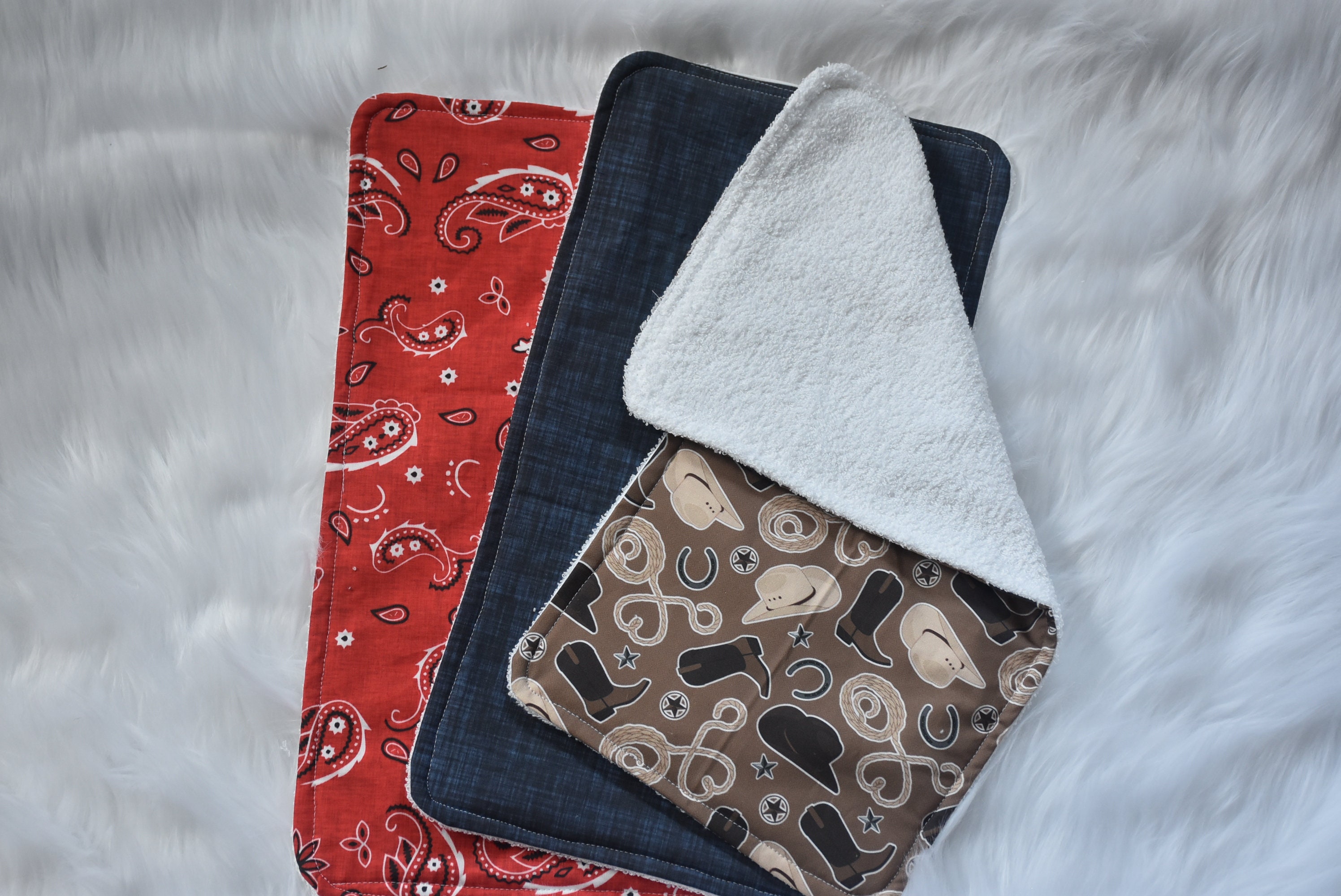 Knit Swaddle Blanketbaby Boy Western Horse Swaddle Etsy