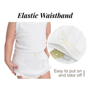 Personalized Baby Gift Custom Diaper Cover Girl Organic Cotton Infant Underwear Monogrammed Name Embroidered Bloomer Soft Breathable Newborn image 10