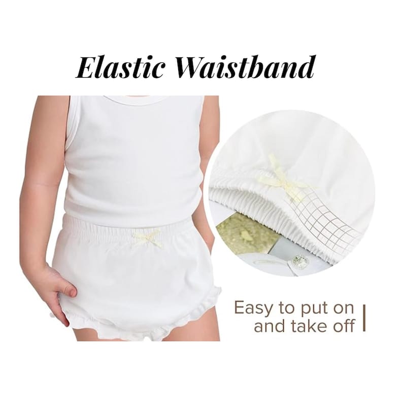 Personalized Baby Gift Custom Diaper Cover Girl Organic Cotton Infant Underwear Monogrammed Name Embroidered Bloomer Soft Breathable Newborn image 10