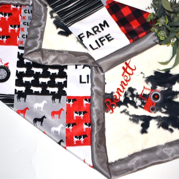 PROUD TO BE A FARMER - Personalized Tractor Fleece Blanket