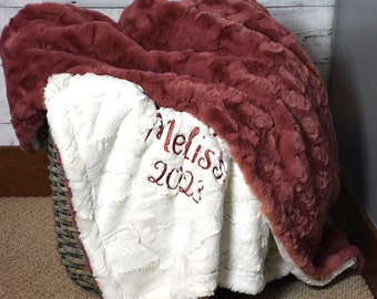 Personalized baby gift baby girl handmade minky blanket neutral customized baby blanket girl personalized for girl nursery newborn gift