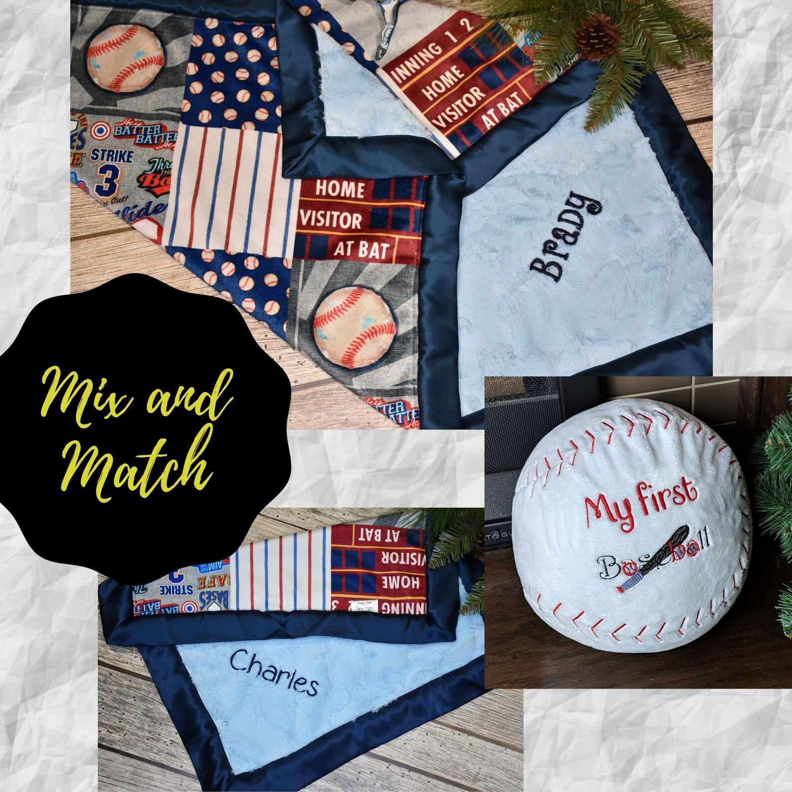 Personalized Baseball baby boy minky Blanket gift set sport Etsy