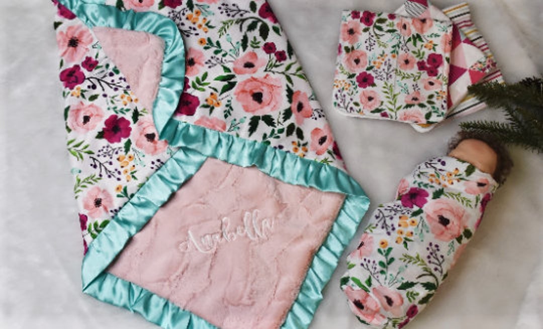 Personalized Boho Baby Girl Blanket Floral Baby Girl Gift Etsy