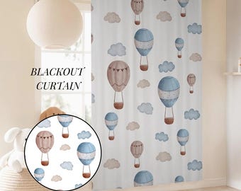 Nursery Blackout Curtain Hot Air Balloon Design Boy Nursery Decor for Playroom Window Treatment Light Blocking Sun Shade Aviation drape