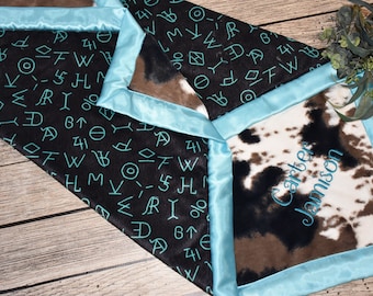 Western personalized minky Blanket cowboy baby gift Cattle brand baby blanket Personalized baby gift Cowboy baby shower rustic baby