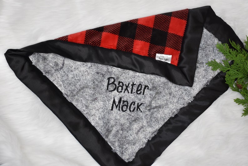 Adult minky blanket Personalized Woodland Baby Boy Blanket-Lumberjack Deer Baby Shower Gift