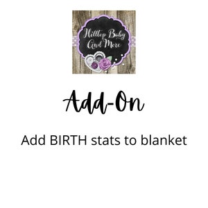 Add Birth Stats to your Baby BLANKET, custom baby blanket for a personalized baby shower gift