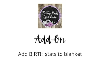 Add Birth Stats to your Baby BLANKET, custom baby blanket for a personalized baby shower gift