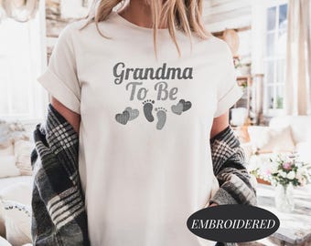 Custom Embroidered new grandma gift for grandmother Grammy Nana pregnancy Reveal baby gift for grandma announcement grandparent birthday