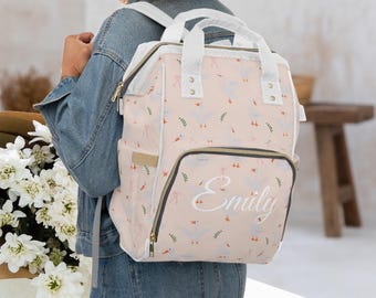 Personalized Goose Diaper Backpack Baby Girl Gift Bag Pink weekend bag Baby Shower Gift Idea Silly Goose Tote Bag Organization Baby Gear