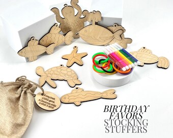 Sea Animal Craft Kit Educational Toy Activity Classroom Project Birthday Entertainment Party Favor Bag Personalized Gift Idea child award