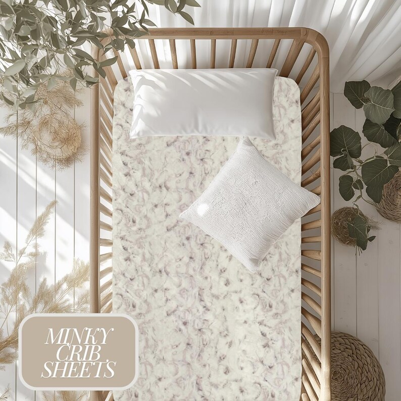 Fawn Crib Sheet Pack Play Cover Minky Fabric Woodland Nursery Bedding Taupe Baby Linen Deer Theme Forest Nature Design Animal Print image 9