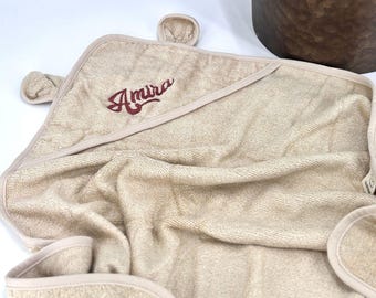 Personalized Baby Gift Hooded Bear Towel Newborn Bath Pool Beach Toddler Swimming Infant Wrap Custom Embroidered Name Monogram Shower