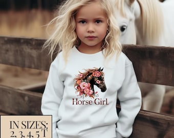 Toddler Horse Sweatshirt Horse Girl Outfit Pony Club Shirt Kids Equestrian Wear Comfortable Durable Children Horse Apparel Birthday Gift