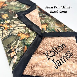 Personalized Camo Woodland Baby Boy Minky Blanket Deer Baby Boy shower gift Woodland nursery baby boy camo shower gift image 2