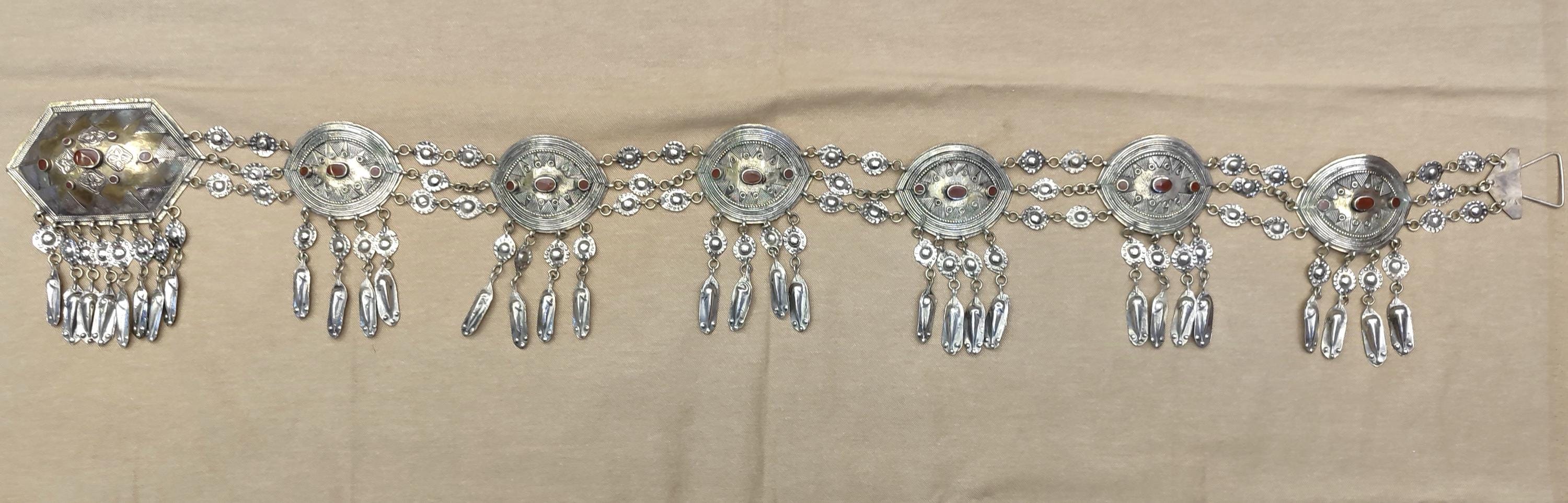 Vintage Turkmen & Afghan Handmade Silver Plated and Natural  display picture 1