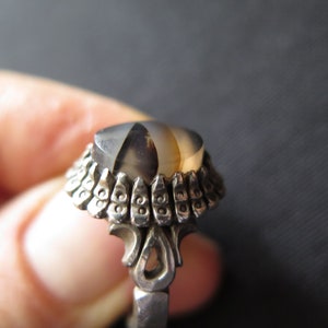 Antique Turkmen Silver Ring With Carnelian Stone - Free Shipping