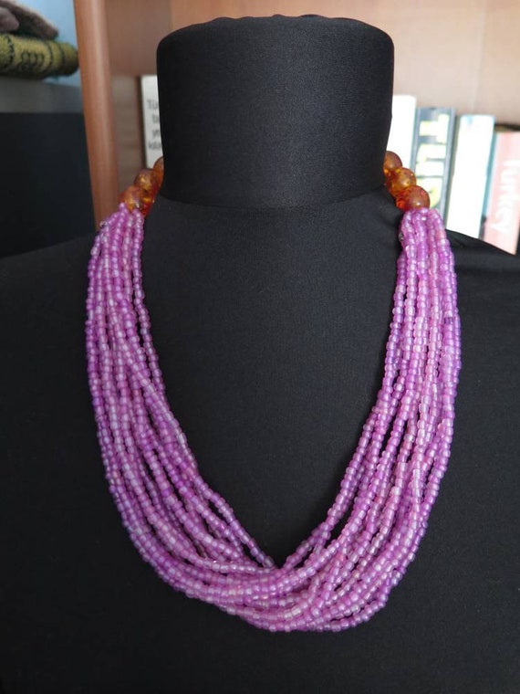 Vintage Afghan Glass Beaded Necklace