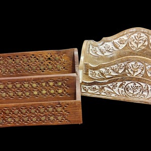 Vintage carved wooden letter rack/organisers