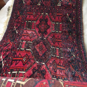 Antique Turkmenistan Saryk Wool Torba Bagface: Tribal Rug (16.5&quot; x 52&quot;)