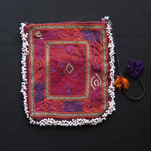 Antique Small Afghanistan Silk Embroidered Pouch