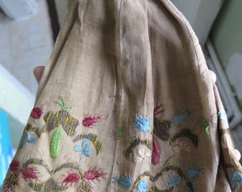 Antique Ottoman Silk Textile: Metallic Embroidery, 19th Century