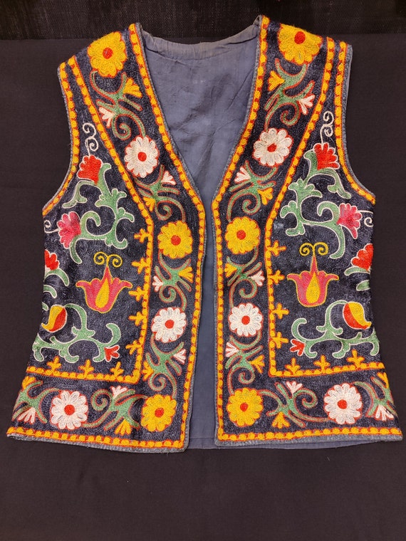 Vintage Uzbekistan Embroidered Vest