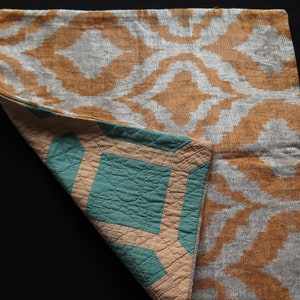 Vintage Uzbek Silk Ikat Pillow Cover