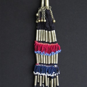 Afghanistan Tribal Tassels With Glass Beads, Shels and Silver