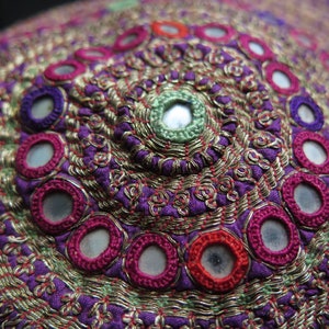 Afghanistan Textile, Silk and Metallic Embroidery Decorated With Silk Tassels and Mirrors - Free Shipping