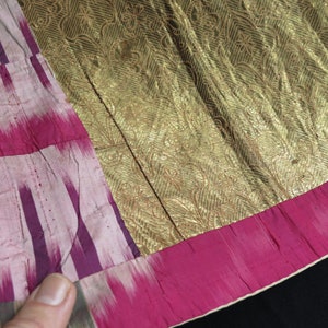 Antique Uzbek Silk Ikat Textile Hanging