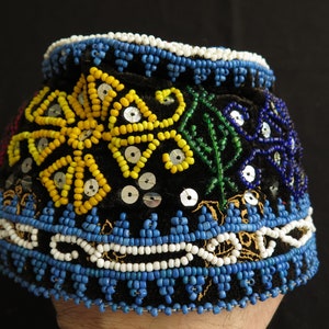Afghan Tribal Hat decorated with Beads and Mirrors