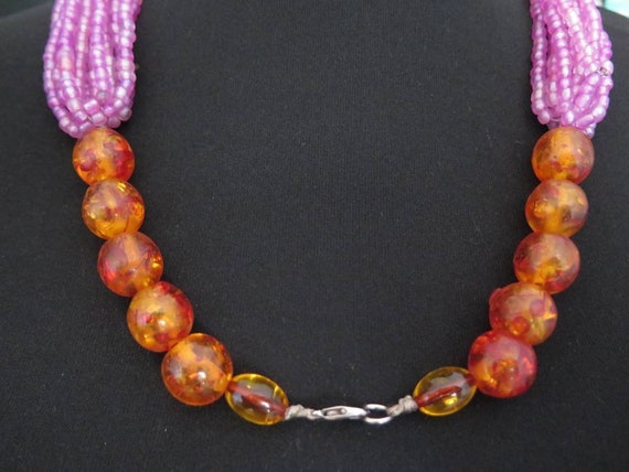 Vintage Afghan Glass Beaded Necklace - image 3