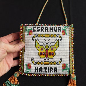 Vintage Anatolian Glass Bead Shoulder Bag