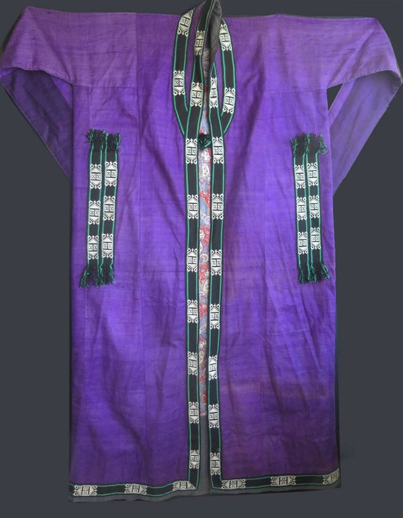 Antique Uzbek Silk Robe & Cloak - Free Shipping - image 9