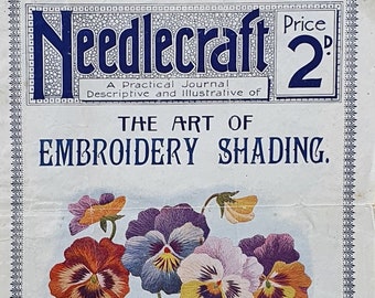 Art of Embroidery Shading Needlecraft Practical Journal, Vintage Magazine 1906 #55 PDF Digital Download
