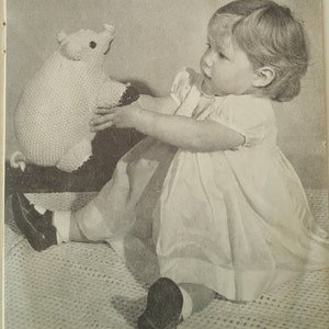 Vintage Knitted Toy Pig, Vintage Knitted Pattern