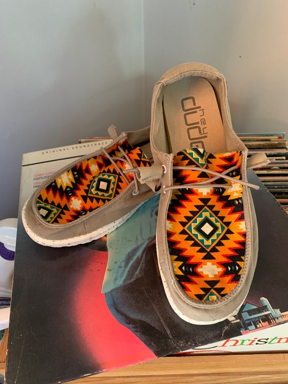 Orange Aztec Custom Hey Dude