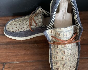 Mens Alligator Customized Hey Dude 