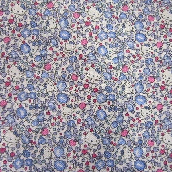 New!! Liberty  Fabric Hello Kitty Orchard Canvas Made in Japan 54x50 cm kawaii for bag, pouch (this is not tana lawn)
