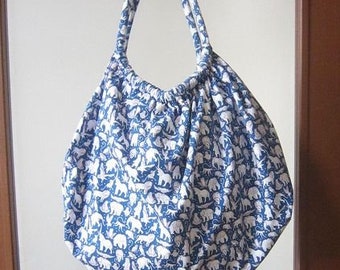 New!! Handmade Liberty Midnight Mischief fabric round shoulder bag cotton canvas made in JAPAN