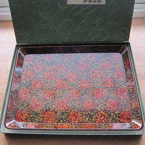 Made in Japan lacquer tray Aomori tsugaru nuri vintage unused