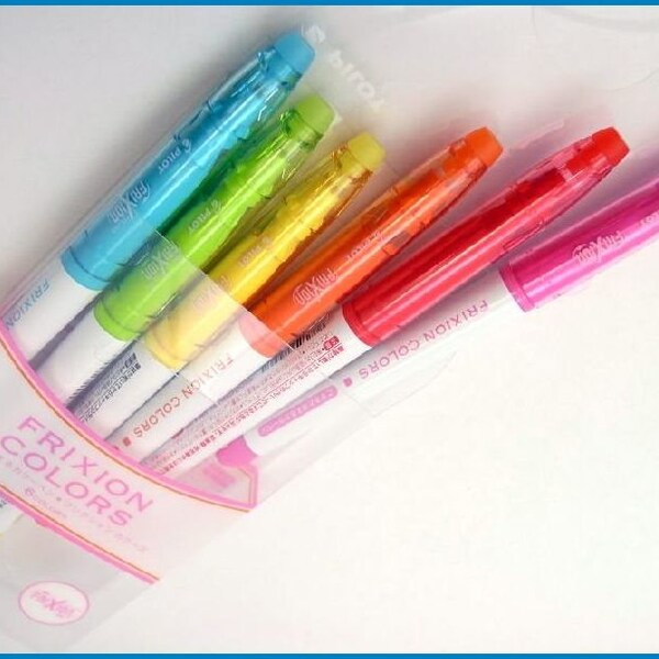 NEW!! PILOT 6 Colors FriXion Marker Pens Erasable Highlighter Made In Japan