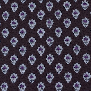 Nouveau Drap Souleiado Petite Fleur des Champs fabriqué au Japon 110x100 violet nuit