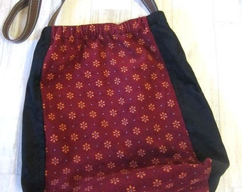 New!! Handmade shouder bag made in Japan cotton corduroy fabric with liner kawaii autumn winter rubber gather