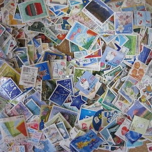 1000 francobolli usati Giappone (Nippon), molti grandi commemorativi su carta!!