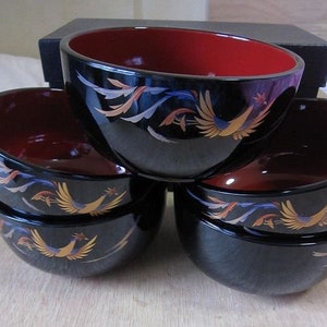 5 vintage excellent owan bowl set made in Japan by KANSAI beautifull