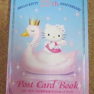 Vintage sin usar Hello Kitty 25 piezas post cards book 25th anniversary impreso en JAPAN kawaii SANRIO