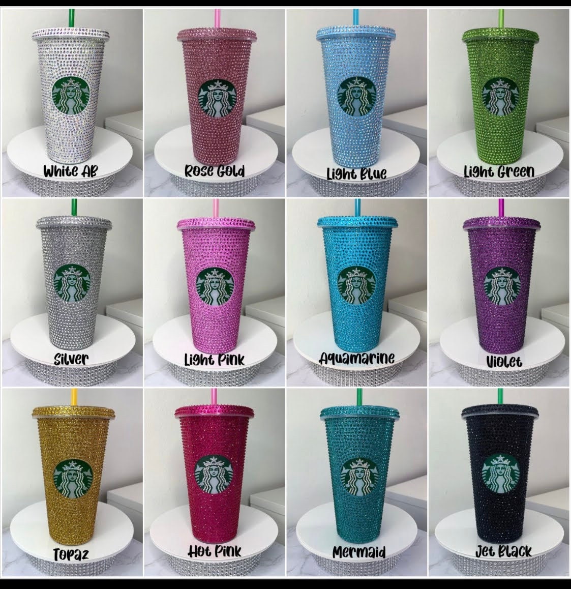 Venti 24 oz Starbucks Bling Cups Etsy